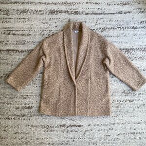 nlt Shawl-Collar Bouclé Coatigan Teddy Oatmeal S NWOT